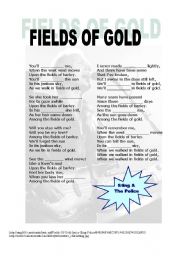 English Worksheet: Sting - Fields of gold