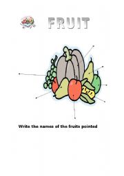 English worksheet: fruit 