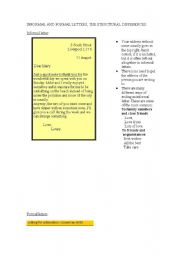 English Worksheet: How to write a formal/ inormal letter