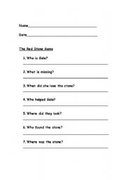 English worksheet: The Red Stone Game