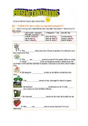 English worksheet: Present Continuous