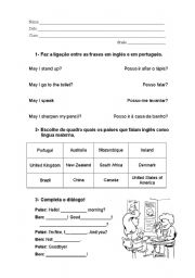 English worksheet: written test or worksheet