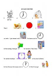 English Worksheet: my daily routine