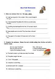 English worksheet: Relative pronouns