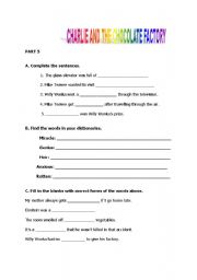 English Worksheet: CHARLIE AND THE CHOCOLATE FACTORY_PARTS 5-6