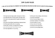 English worksheet: our class rules
