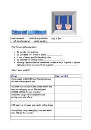 English Worksheet: crime and punishment