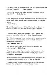 English Worksheet: quotes