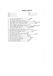 English Worksheet: possessive pronouns