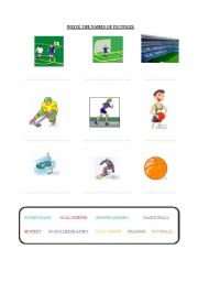 English worksheet: sports