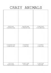 English worksheet: Animals