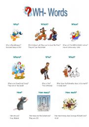 English Worksheet: WH- Words