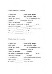 English Worksheet: prepositions
