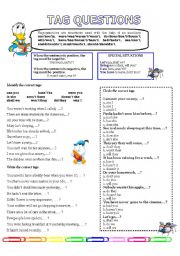 English Worksheet: TAG QUESTIONS