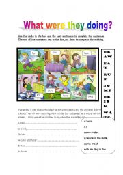 English Worksheet: Past continuous