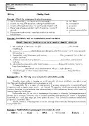 English Worksheet: linking words