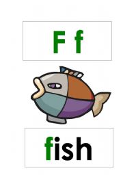 English worksheet: Flash cards for the letter f 