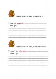 English worksheet: I have got...