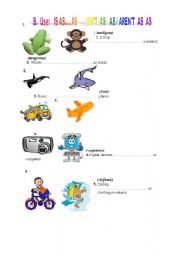 English Worksheet:  comparisons with intensifiers a bit/a little/ much/far/alot..