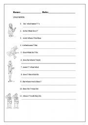 English Worksheet: wh-questions