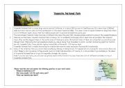 English Worksheet: Yosemite National Park