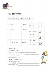 English Worksheet: YES-NO ANSWERS