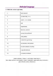 English Worksheet: Color Idioms