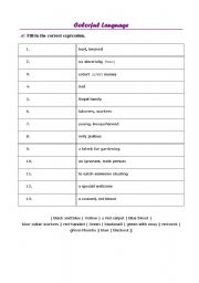 English worksheet: Color Idioms