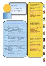 English Worksheet: USED TO x TO BE USED TO x TO GET USED TO