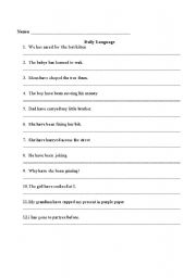 English worksheet: Daily Language