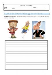 English worksheet: Physical Description