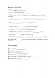 English worksheet: Reflexive pronouns/Question tags