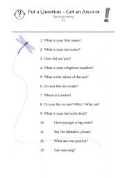 English worksheet: Ask & Answer