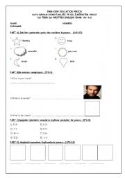 English worksheet: a 3paged  4th grade exam