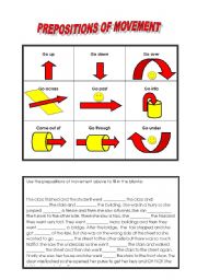 English Worksheet: Prepositions of movement