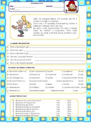 English Worksheet: reading