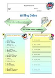 English Worksheet: Writing dates