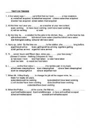 English worksheet: mix tense revision tests 