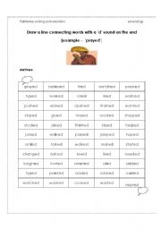 simple past tense ending maze 