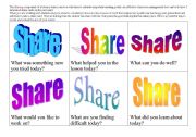 English worksheet: Share Time Cards