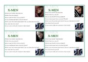 English worksheet: X-men conversation cards