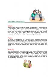 English Worksheet: Greeting Colleagues