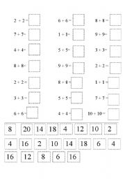 English worksheet: math doubles