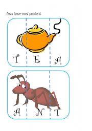 English Worksheet: Three letter word puzzles 5