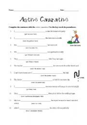 English Worksheet: Active Causative