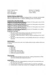 English Worksheet: lesson plan for the bedroom vocabulary