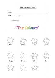 English worksheet: Colours