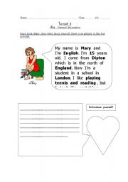 English worksheet: introducing