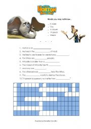 English Worksheet: Horton hears a who