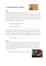 English Worksheet: A Christmas Carol (abdridged)